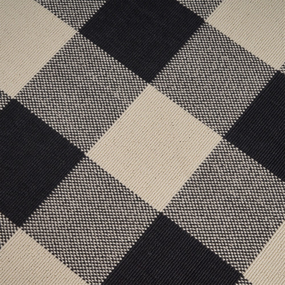 Ina Area Rug Rectangular 5 x 7 Black White Gray Checkered Pattern By Casagear Home BM321228