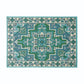 Dian Area Rug, 5 x 7, Ivory and Blue Indoor Outdoor, Medallion Design By Casagear Home