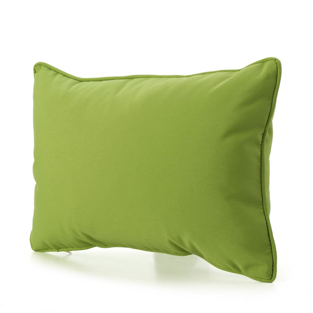 Naed Pillow Set of 2 Rectangular 12 x 18 Green Water Safe Indoor Outdoor By Casagear Home BM321232