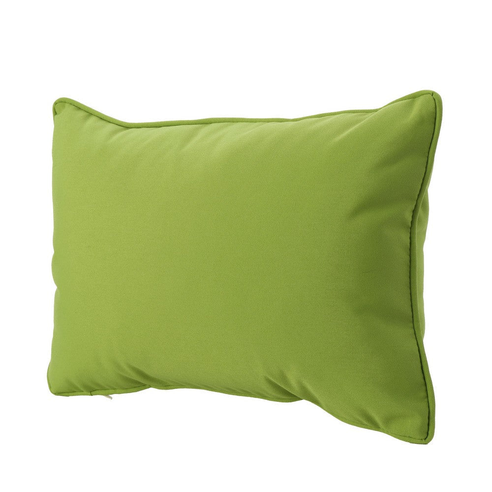 Naed Pillow Rectangular 12 x 18 Green Water Safe Fabric Indoor Outdoor By Casagear Home BM321234