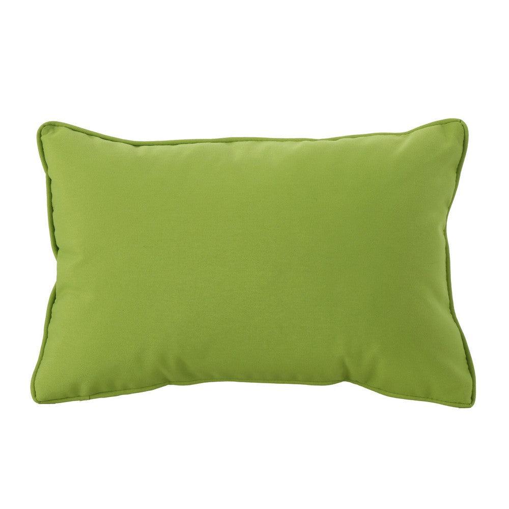 Naed Pillow, Rectangular 12 x 18, Green Water Safe Fabric Indoor Outdoor By Casagear Home