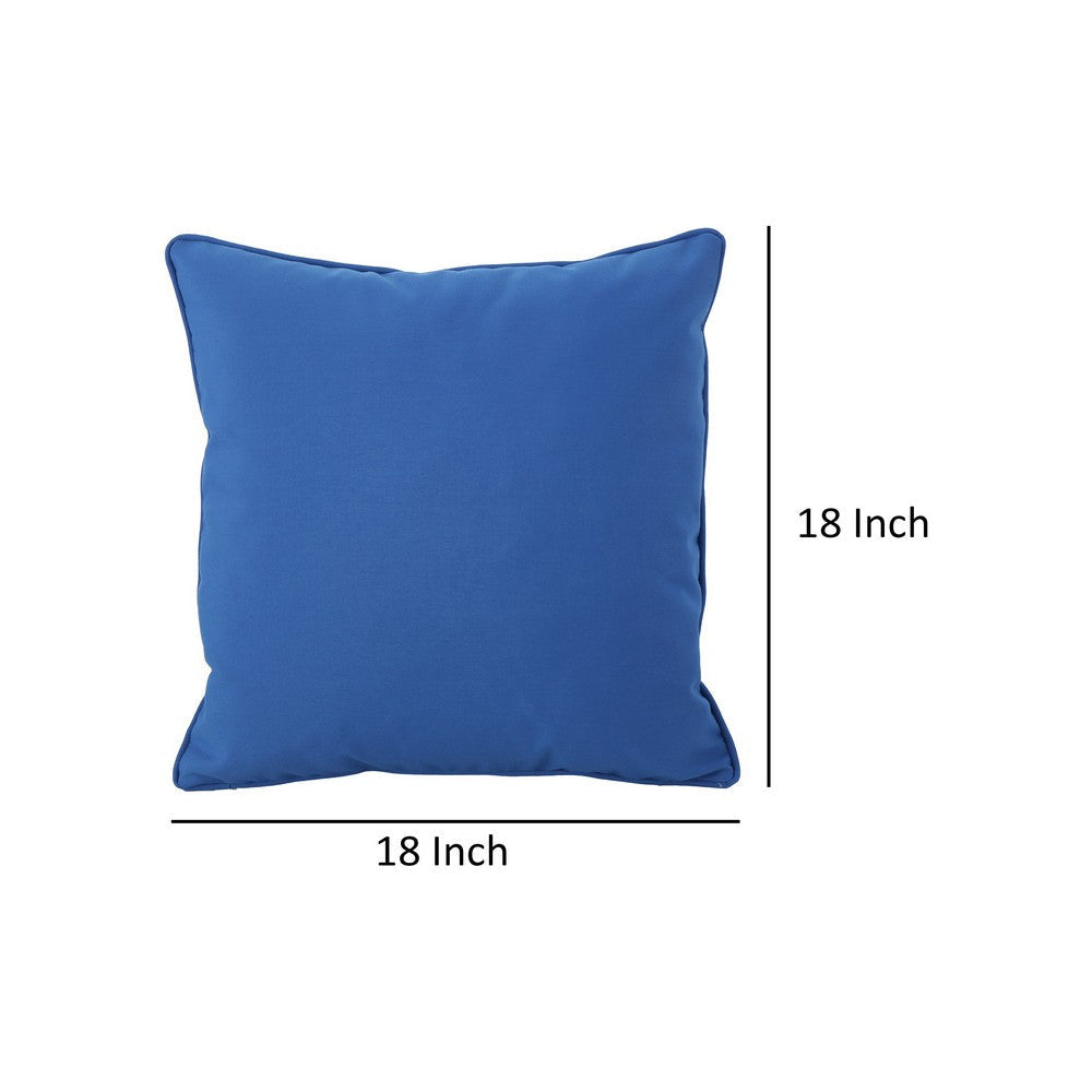 Naed Pillow Square 18 Inch Plush Blue Water Safe Fabric Indoor Outdoor By Casagear Home BM321235