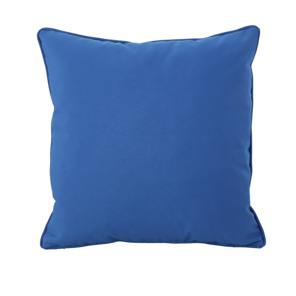 Naed Pillow, Square 18 Inch, Plush Blue Water Safe Fabric Indoor Outdoor By Casagear Home