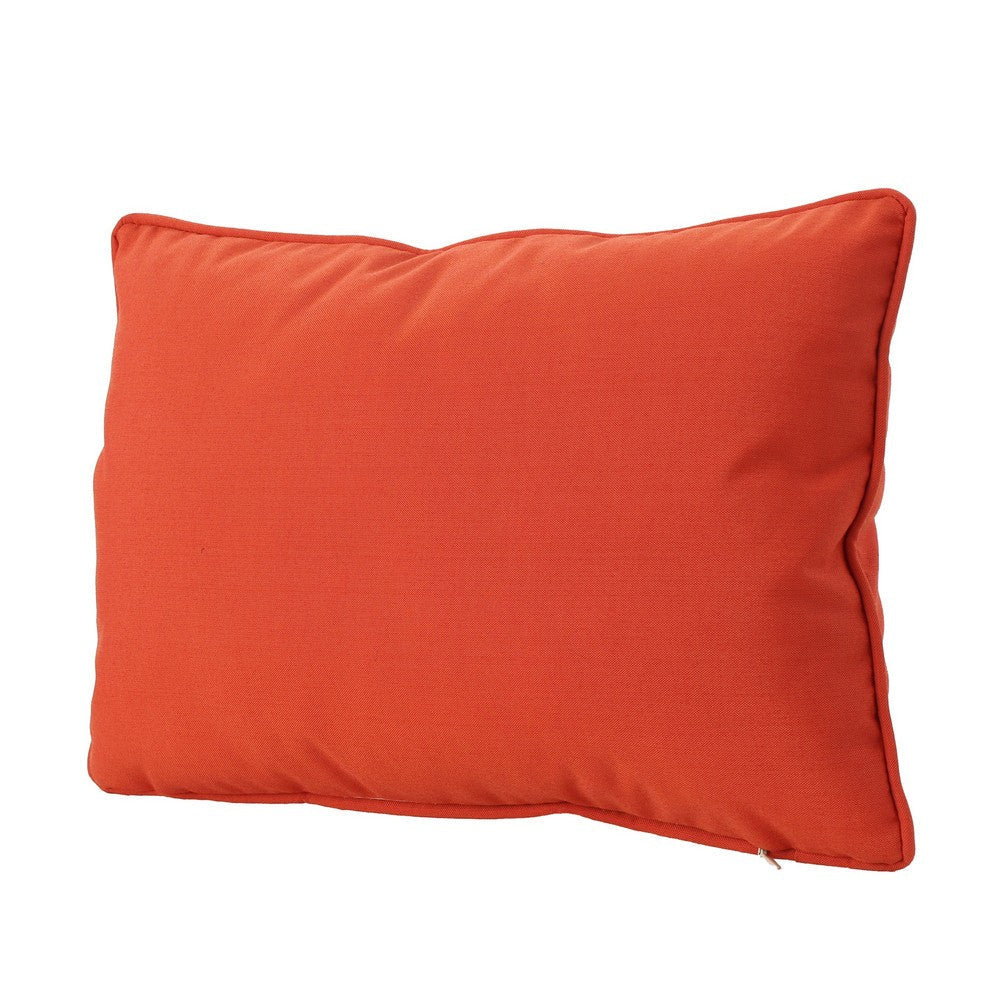 Naed Pillow Rectangular 18 Inch Orange Water Safe Fabric Indoor Outdoor By Casagear Home BM321236