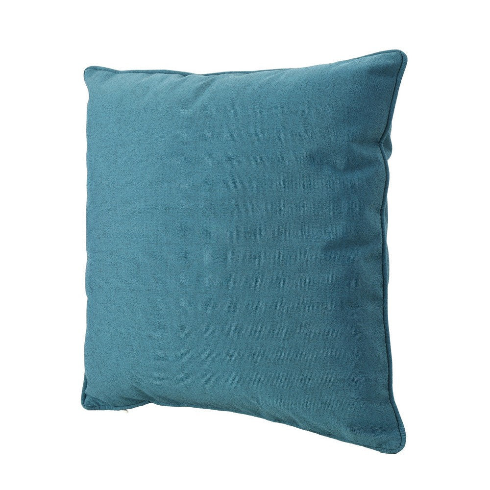 Naed Pillow Square 18 Inch Plush Teal Water Safe Fabric Indoor Outdoor By Casagear Home BM321237