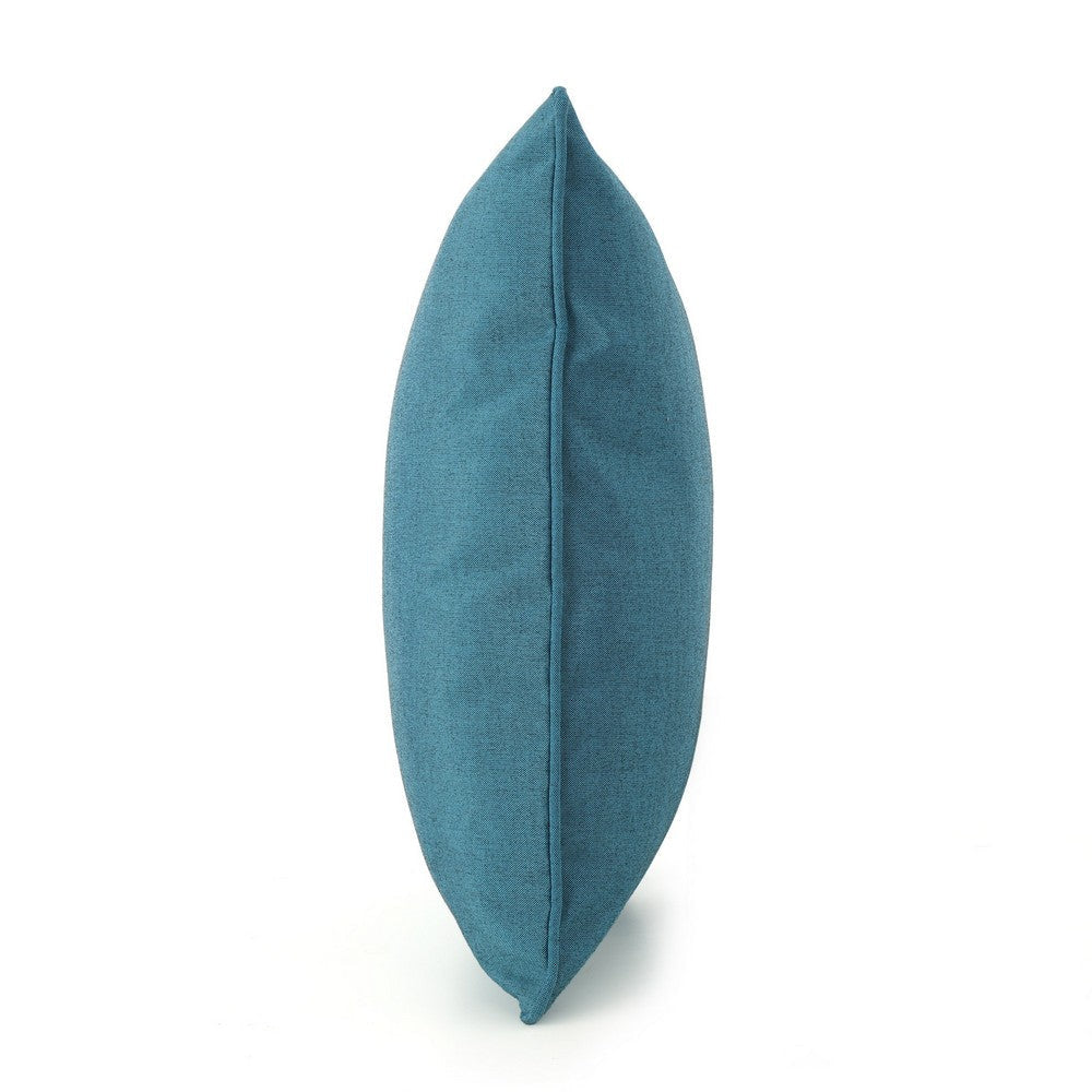 Naed Pillow Square 18 Inch Plush Teal Water Safe Fabric Indoor Outdoor By Casagear Home BM321237