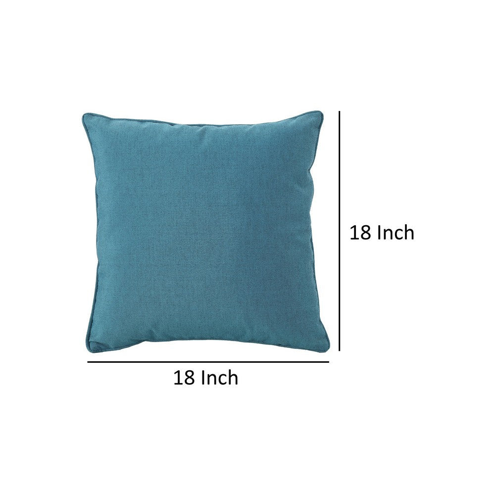 Naed Pillow Square 18 Inch Plush Teal Water Safe Fabric Indoor Outdoor By Casagear Home BM321237