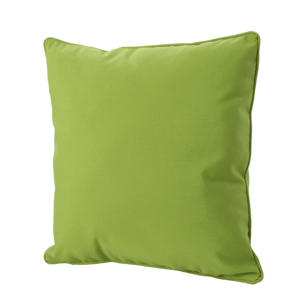 Naed Pillow Square 18 Inch Plush Green Water Safe Fabric Indoor Outdoor By Casagear Home BM321239