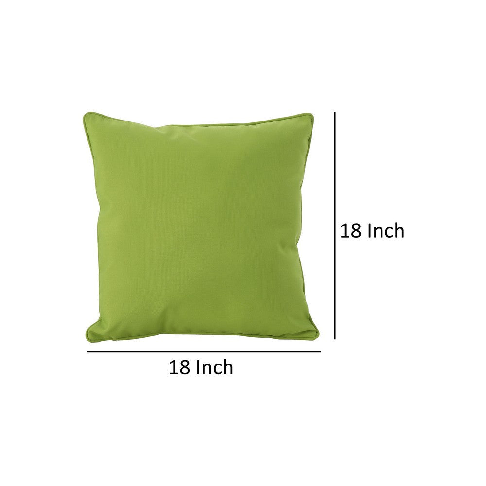 Naed Pillow Square 18 Inch Plush Green Water Safe Fabric Indoor Outdoor By Casagear Home BM321239