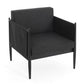 Jackie Outdoor Club Accent Chair Black Dark Gray Cushions Aluminium By Casagear Home BM321241