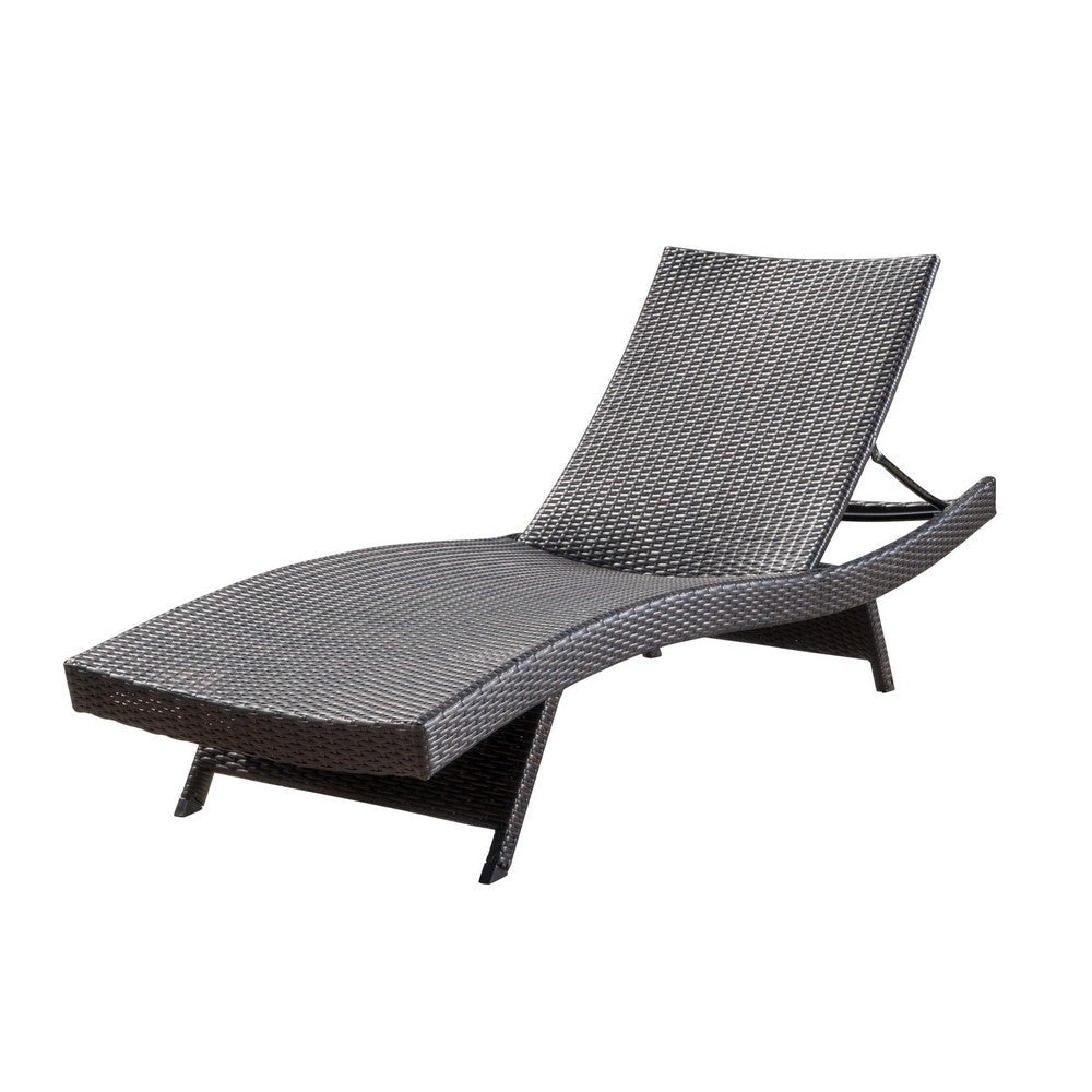 Mach Chaise Lounger Dark Brown Rattan Wicker Frame Outdoor 79 Inch By Casagear Home BM321242