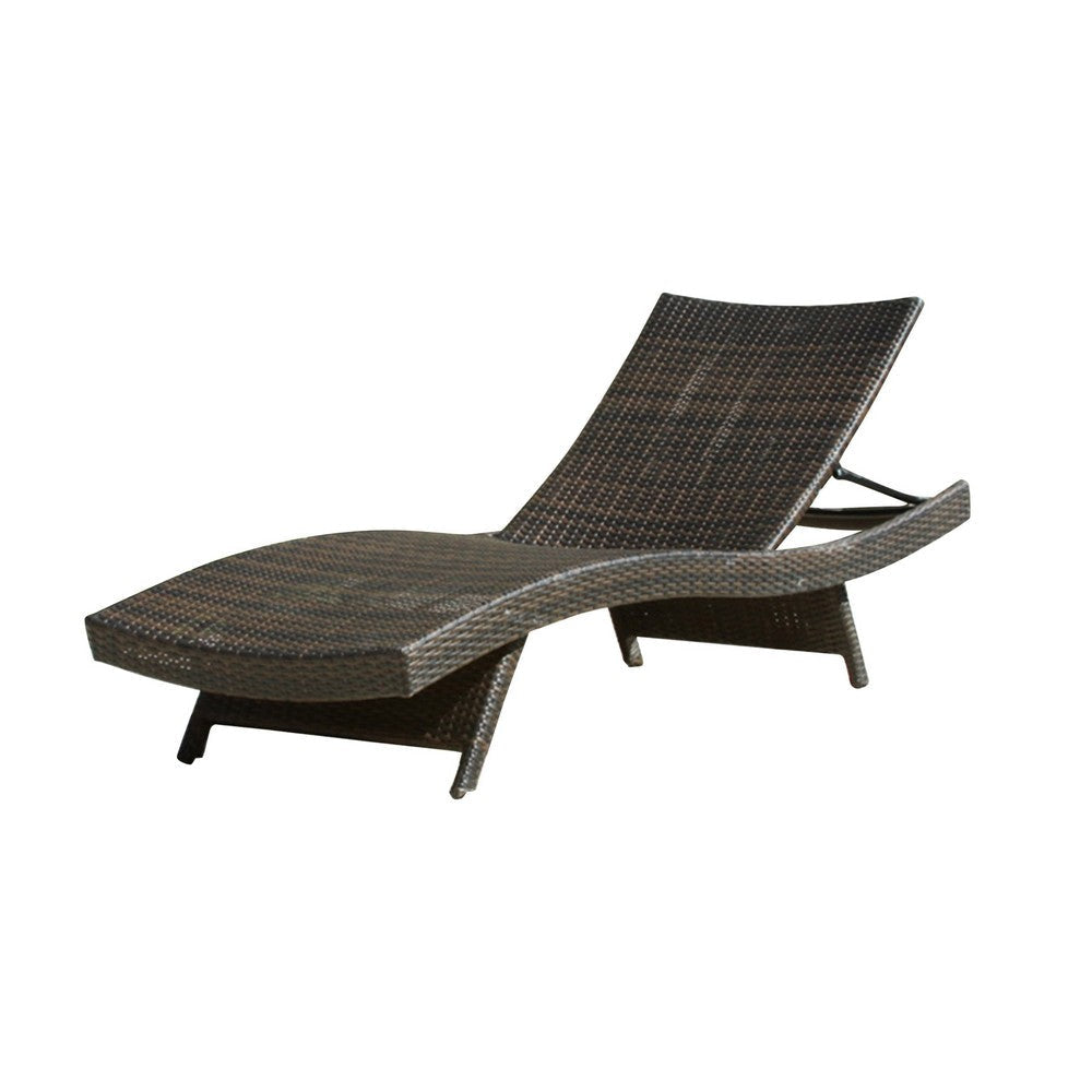 Mach Chaise Lounger Dark Brown Rattan Wicker Frame Outdoor 79 Inch By Casagear Home BM321242