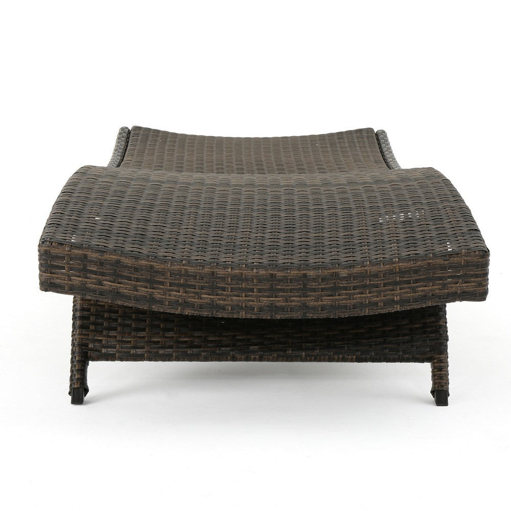 Mach Chaise Lounger Mocha Brown Outdoor Rattan Wicker Curved 79 Inch By Casagear Home BM321245