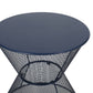 Nian Side Table Round Top Hourglass Outdoor Navy Blue Iron 18 Inch By Casagear Home BM321260