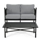 Sookie 2pc Loveseat and Coffee Table, Outdoor Light Gray, Matte Black By Casagear Home