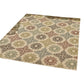 Monis Area Rug 8 x 10 Floral Patterns Power Loomed Ivory Indoor Outdoor By Casagear Home BM321270