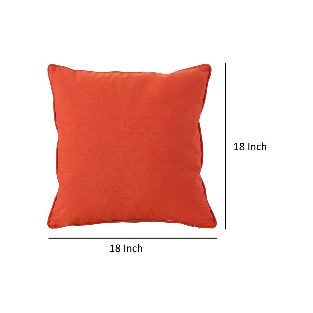 Naed Square Outdoor Throw Pillow Set of 2 18 Inch Orange Water Resistant By Casagear Home BM321273