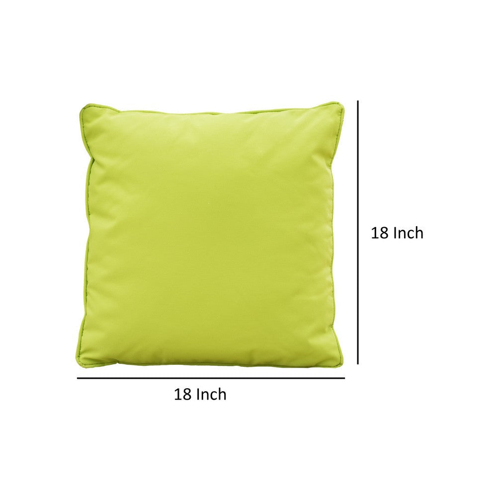 Naed Square Outdoor Throw Pillow Set of 2 18 Inch Green Water Resistant By Casagear Home BM321274