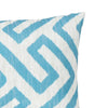 Reem Rectangular Pillow 12 x 19 Blue Greek Key Design White Polyester By Casagear Home BM321276