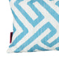 Reem Rectangular Pillow 12 x 19 Blue Greek Key Design White Polyester By Casagear Home BM321276