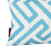 Reem Rectangular Pillow 12 x 19 Blue Greek Key Design White Polyester By Casagear Home BM321276