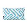 Reem Rectangular Pillow, 12 x 19, Blue Greek Key Design, White Polyester By Casagear Home