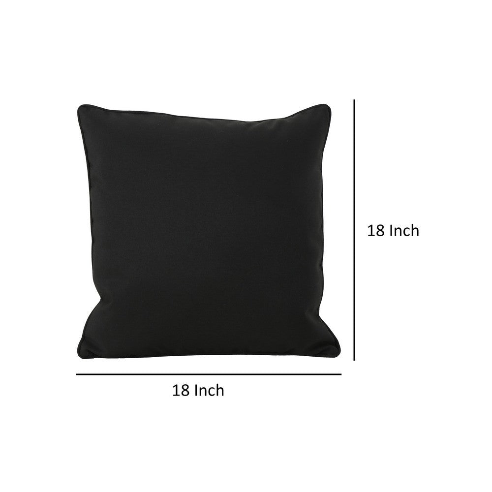 Naed Square Outdoor Throw Pillow Set of 2 18 Inch Black Water Resistant By Casagear Home BM321277