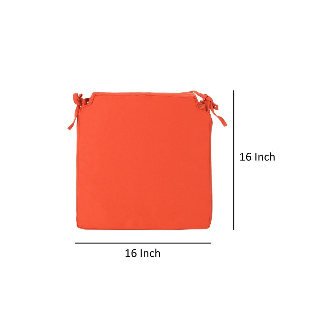 Chair Cushion Skirted Design 16 Inch Modern Coral Orange Polyester By Casagear Home BM321278