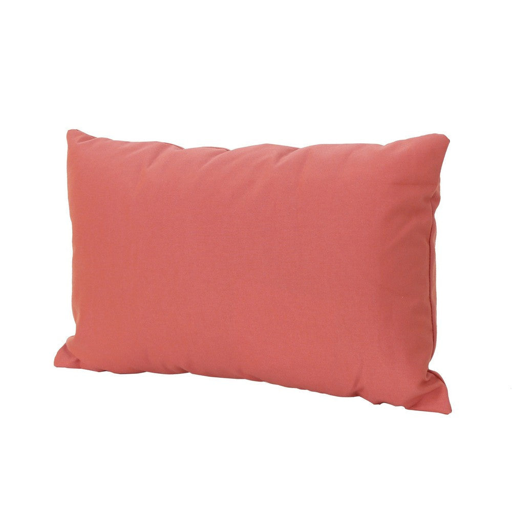 Naed Rectangular Throw Pillow Set of 2 12 x 18 Coral Orange Indoor Outdoor By Casagear Home BM321280