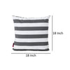 Naed Square Outdoor Throw Pillow Set of 2 18 Inch Black White Stripes By Casagear Home BM321284