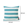 Naed Square Outdoor Throw Pillow Set of 2 18 Inch Teal Blue White Stripes By Casagear Home BM321285