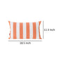 Naed Rectangular Outdoor Throw Pillow Set of 2 Orange and White Stripes By Casagear Home BM321287