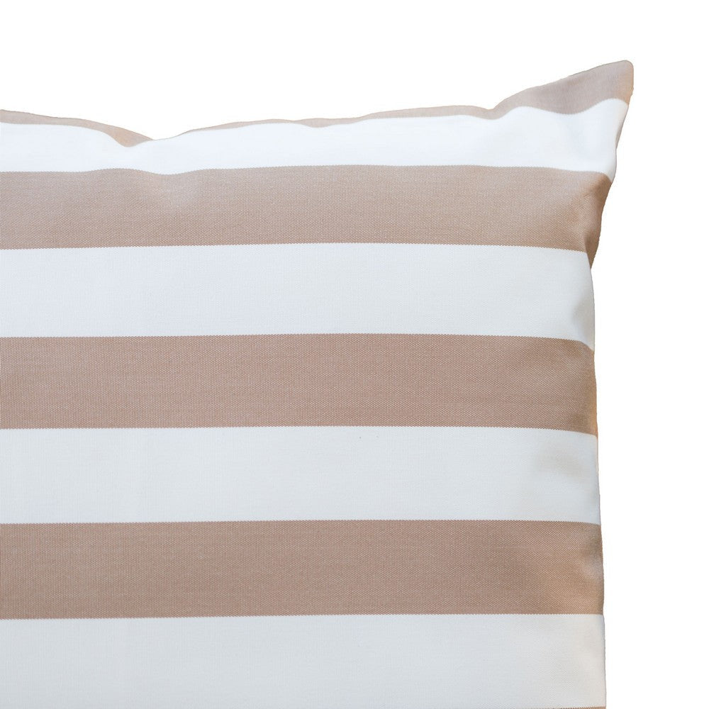 Naed Rectangular Outdoor Throw Pillow Set of 2 Brown and White Stripes By Casagear Home BM321290