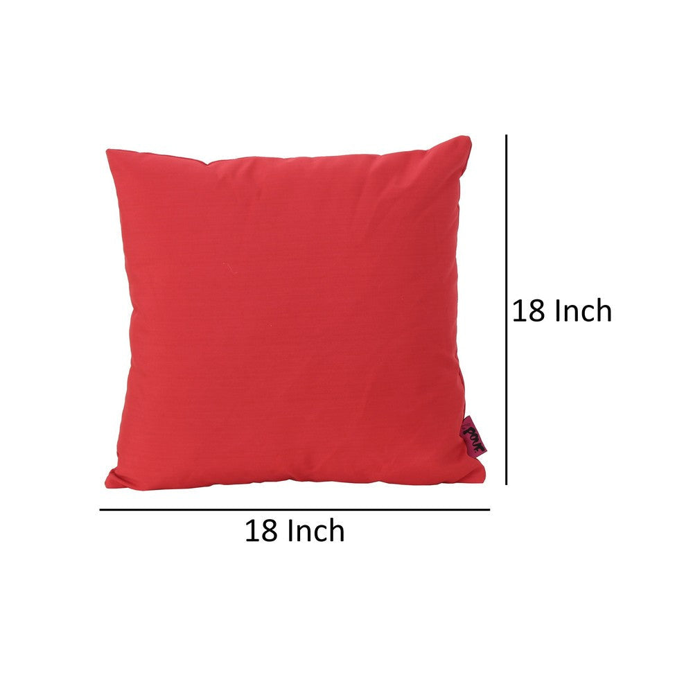 Naed Square Outdoor Throw Pillow Set of 2 18 Inch Red Water Resistant By Casagear Home BM321291