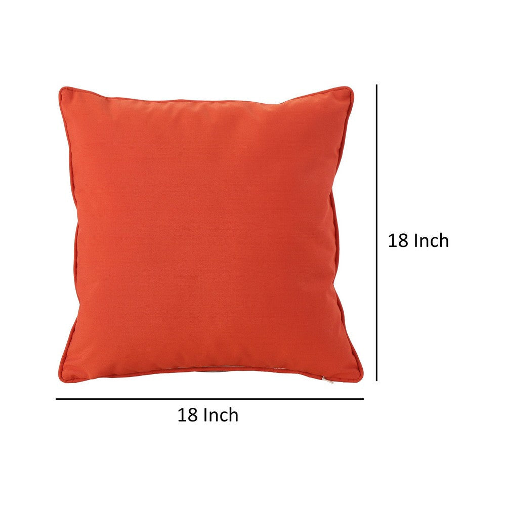 Naed Square Throw Pillow 18 Inch Indoor Outdoor Orange Water Resistant By Casagear Home BM321295