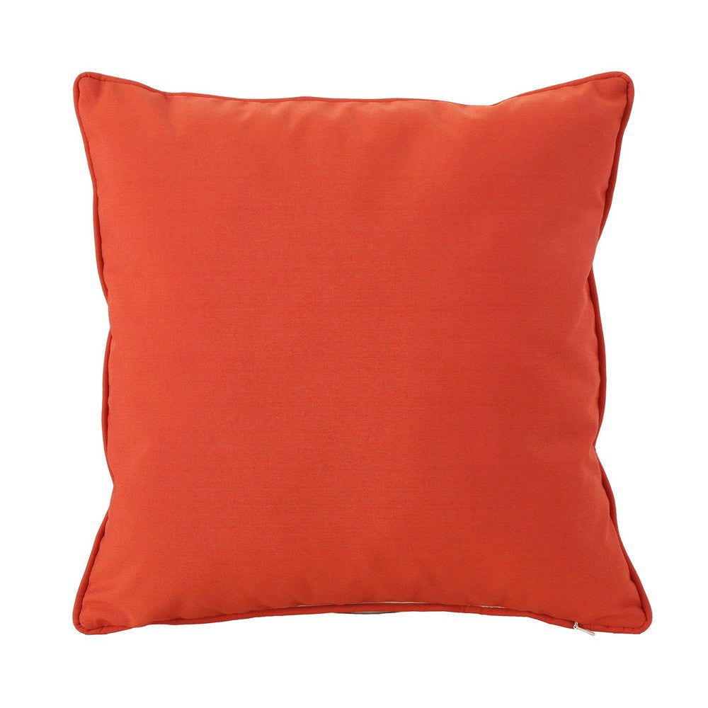 Naed Square Throw Pillow, 18 Inch, Indoor Outdoor, Orange Water Resistant By Casagear Home