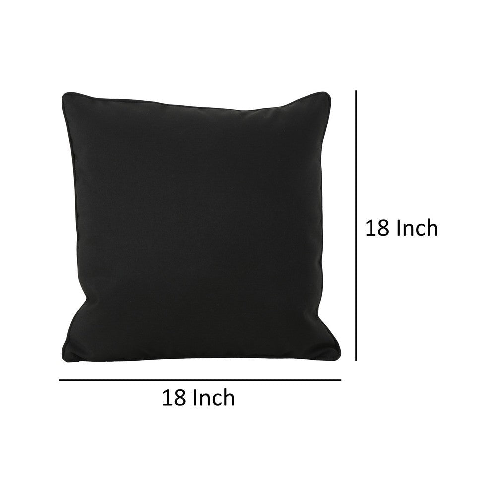 Naed Square Throw Pillow 18 Inch Indoor Outdoor Black Water Resistant By Casagear Home BM321296