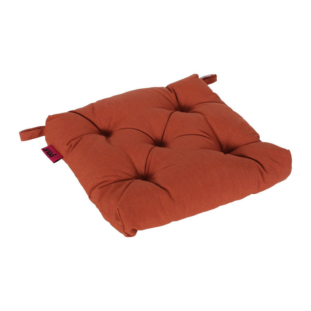 Caba Chair Pad Cushion Tufted 16 Inch Water Resistant Orange Polyester By Casagear Home BM321297