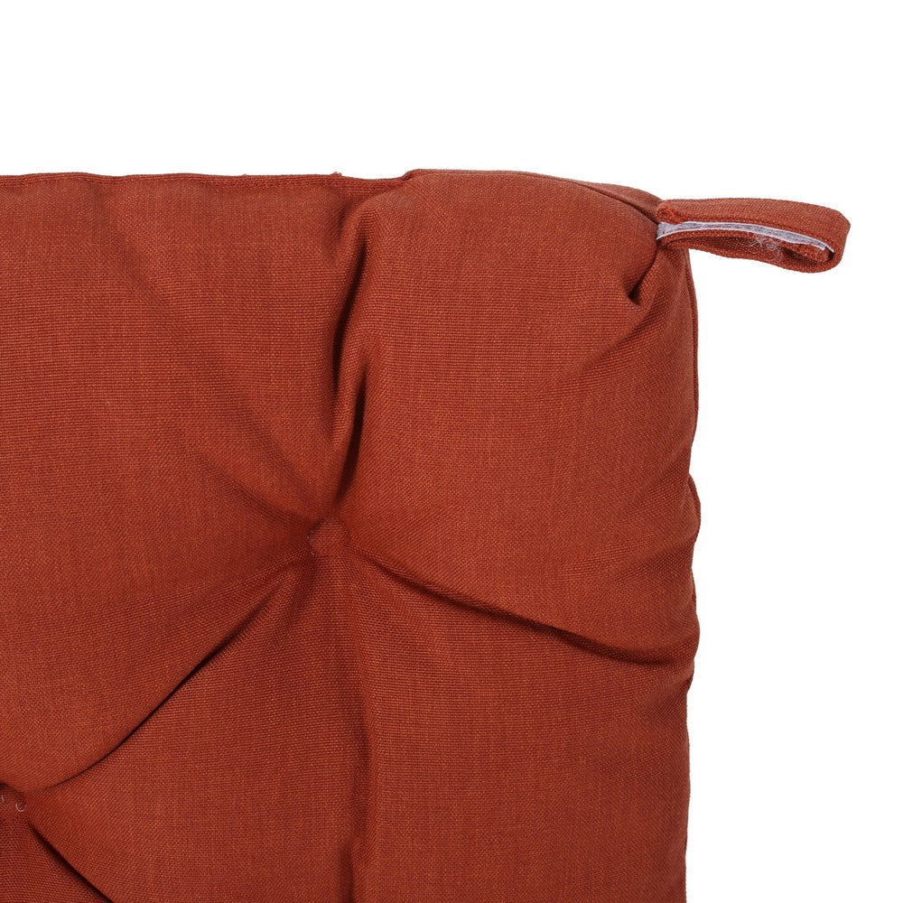 Caba Chair Pad Cushion Tufted 16 Inch Water Resistant Orange Polyester By Casagear Home BM321297