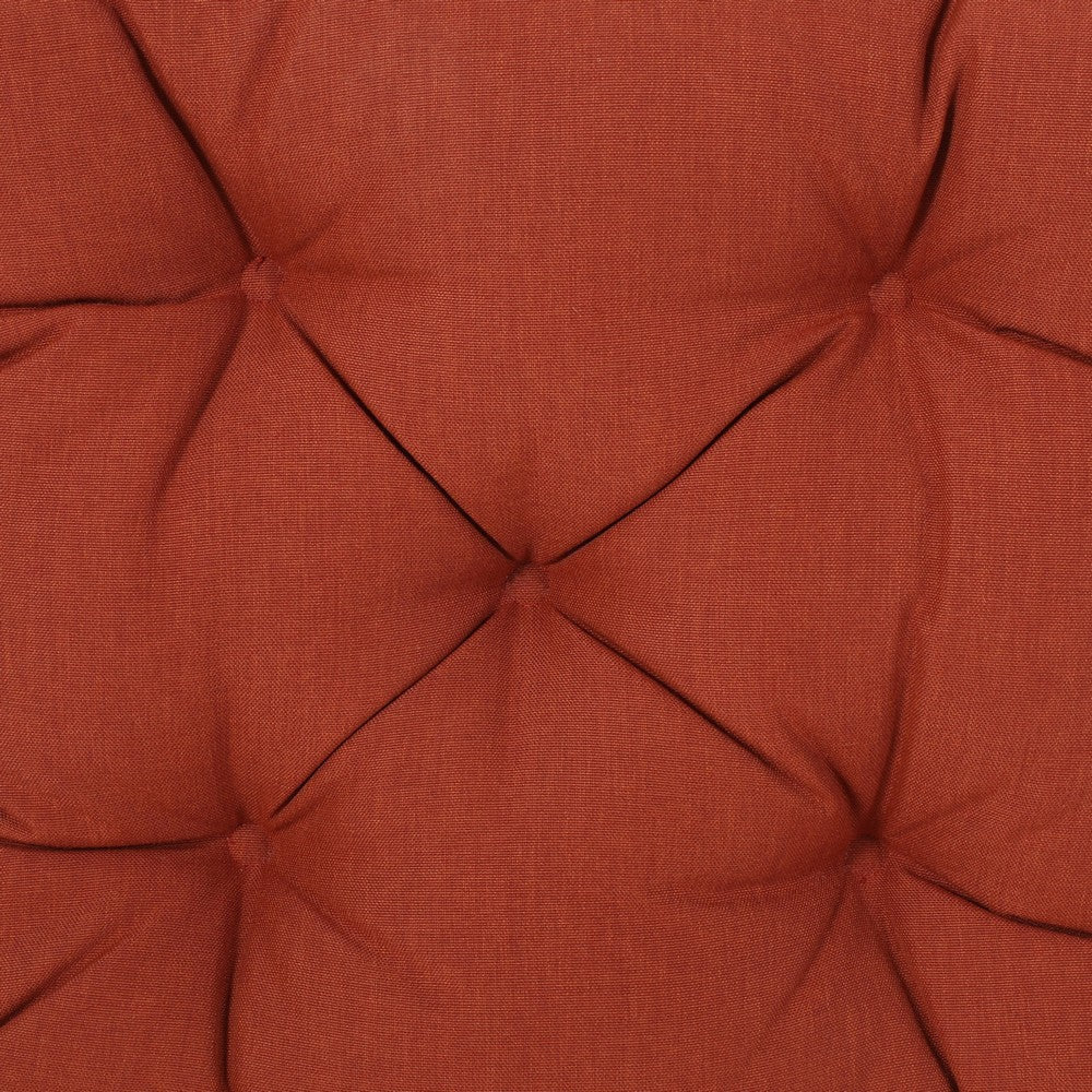 Caba Chair Pad Cushion Tufted 16 Inch Water Resistant Orange Polyester By Casagear Home BM321297