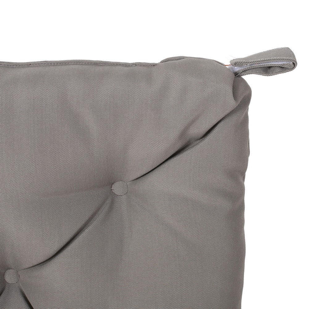 Caba Chair Cushion Pad Tufted 16 Inch Water Resistant Gray Polyester By Casagear Home BM321298