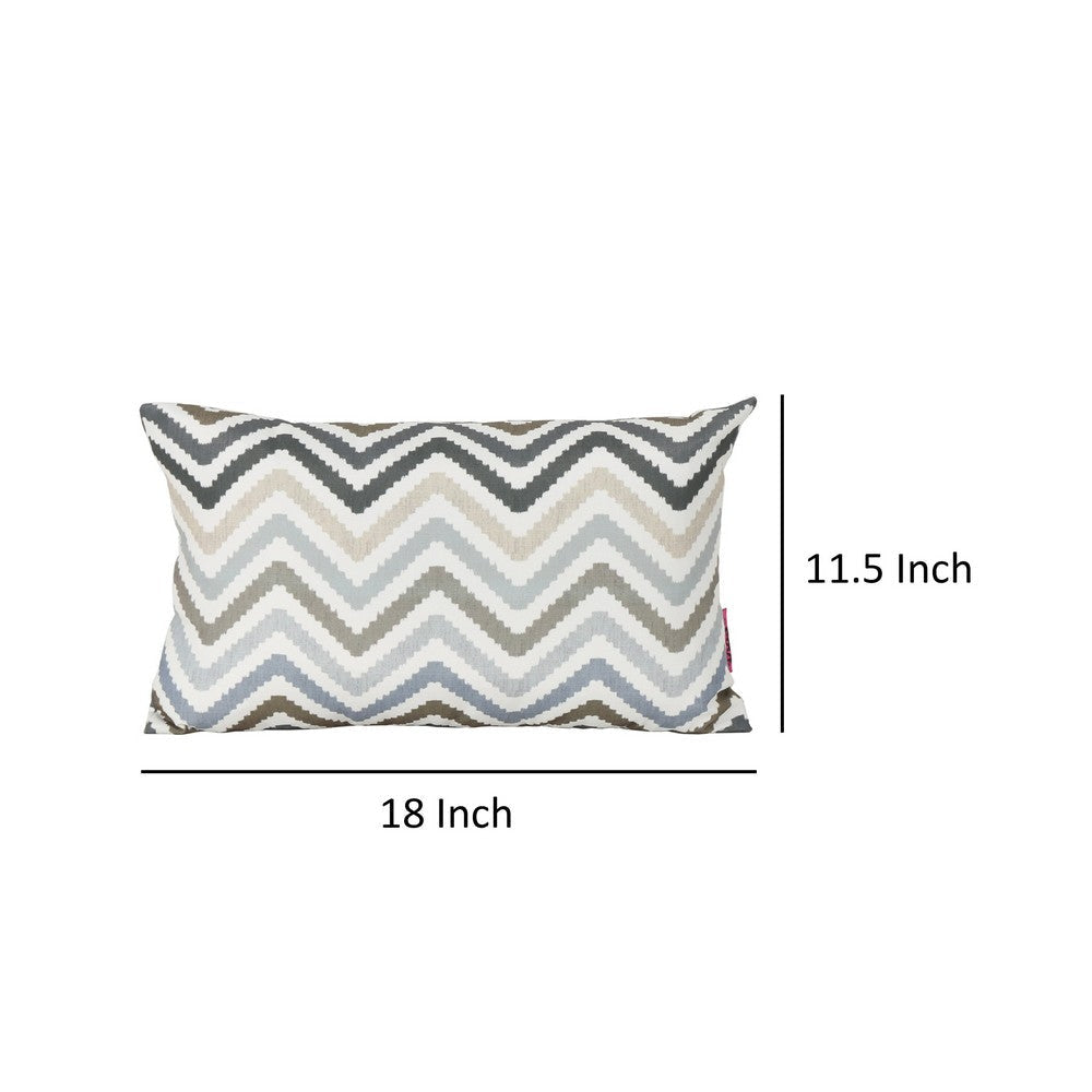 Cylie Outdoor Throw Pillow Set of 2 12 x 18 Brown Zigzag Stripes Gray By Casagear Home BM321299