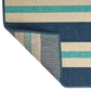 Dian Area Rug 5 x 8 Power Loom Ivory and Blue Stripes Indoor Outdoor By Casagear Home BM321303