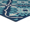 Dian Area Rug 5 x 7 Power Loomed Navy Blue Trellis Design Indoor Outdoor By Casagear Home BM321309