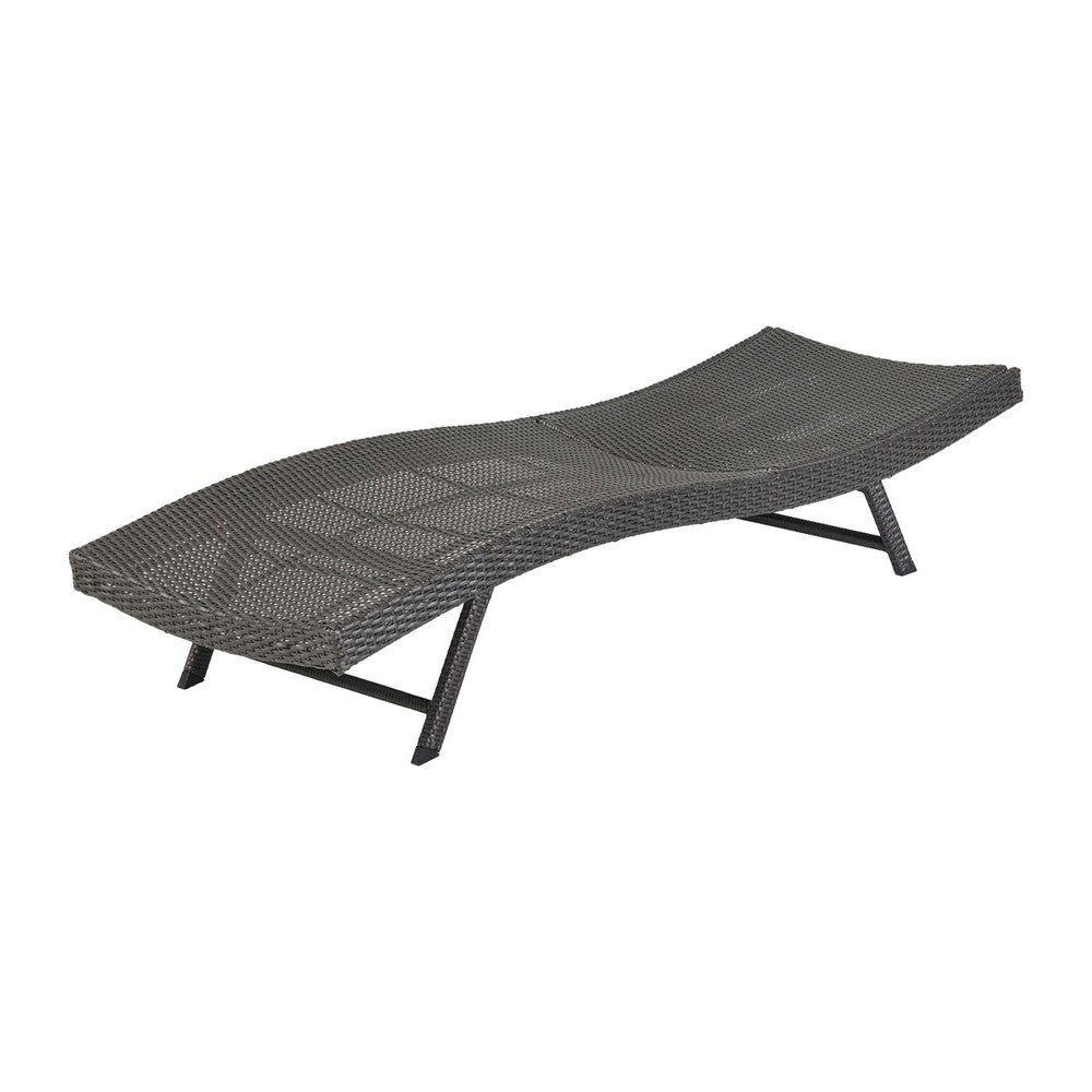 Stela Outdoor Lounge Chaise Gray Rattan Wicker Adjustable 79 Inch By Casagear Home BM321316