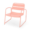 Gigi Outdoor Accent Chair Set of 2 Powder Coated Iron in Peach Finish By Casagear Home BM321325