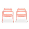 Gigi Outdoor Accent Chair Set of 2, Powder Coated Iron in Peach Finish By Casagear Home