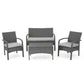 Orry 4pc Outdoor Table Set 1 Loveseat 2 Accent Chairs Dark Gray Finish By Casagear Home BM321327