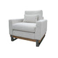 Dome Accent Chair with Throw Pillow Solid Pine Wood Ivory Polyester By Casagear Home BM321469