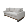 Dome Loveseat with 2 Accent Pillows 63 Inch Solid Wood Ivory Polyester By Casagear Home BM321474